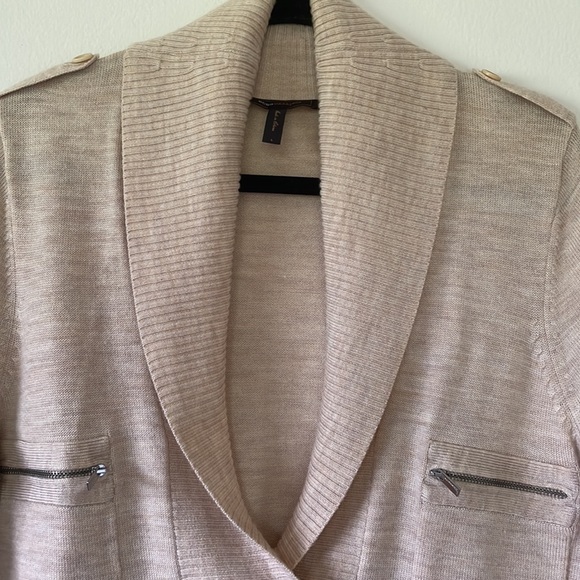 BCBG Max Azria soft wool blend oversized long sweater. Fine knit, zip po… - Picture 4 of 15